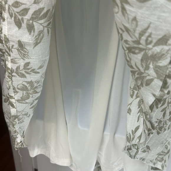 Mine Dress, white with green floral design spaghetti straps, elastic waist - Picture 8 of 11